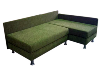 Угловой диван софа 135х200 с одной боковиной и удлиненной оттоманкой